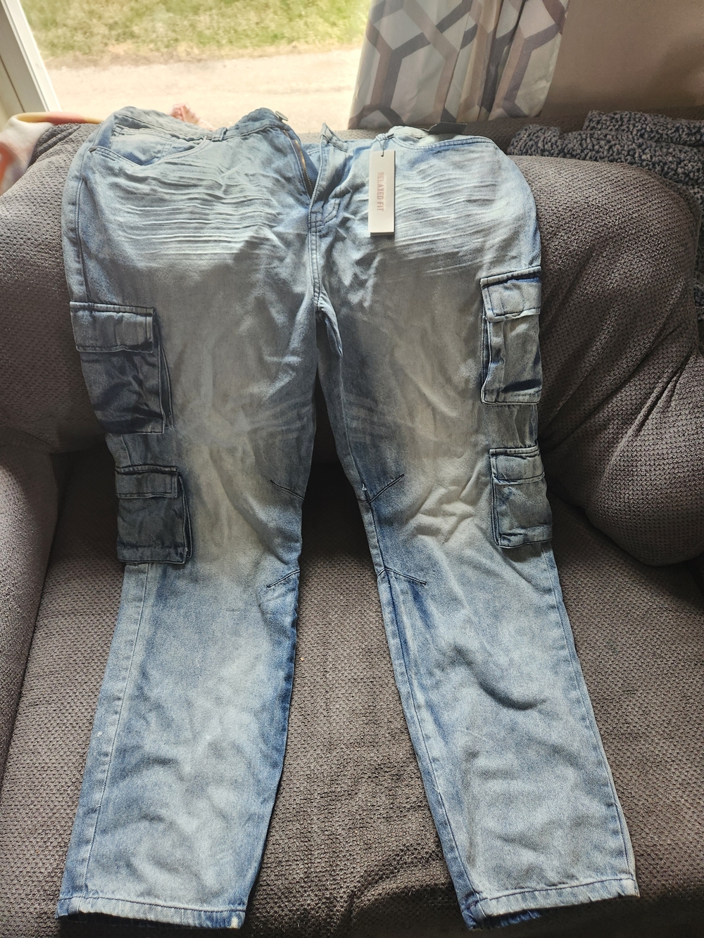 urban pipeline Light Blue Relaxed Cargo Jeans